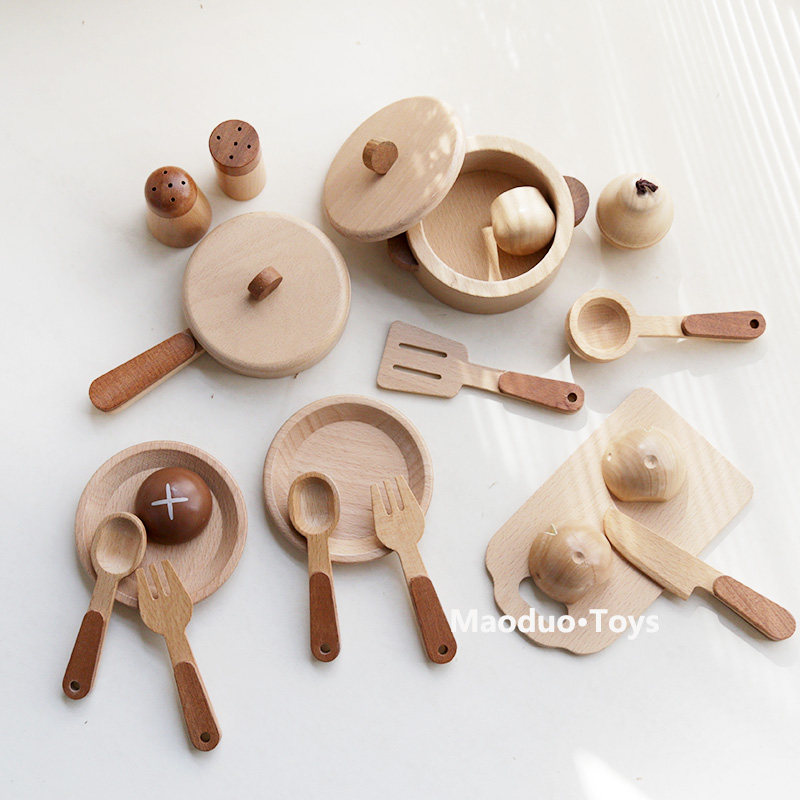 Kids Outdoor Mud Kitchen Accessories - Conjunto de cozinha infantil de madeira