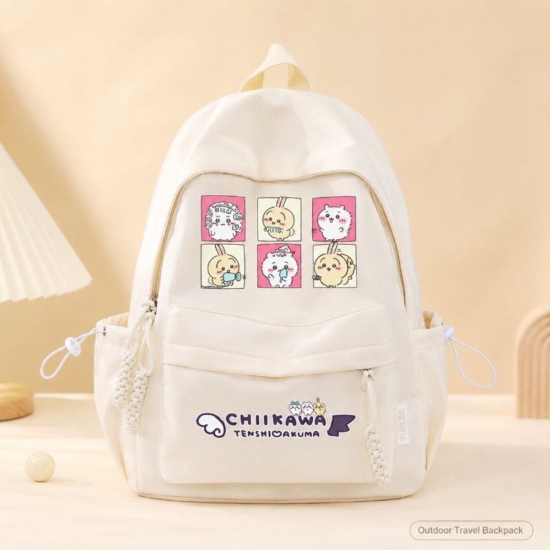 Kids Outdoor Movies - Mochila Infantil Chiikawa Fofa, Tecido Reforçado,