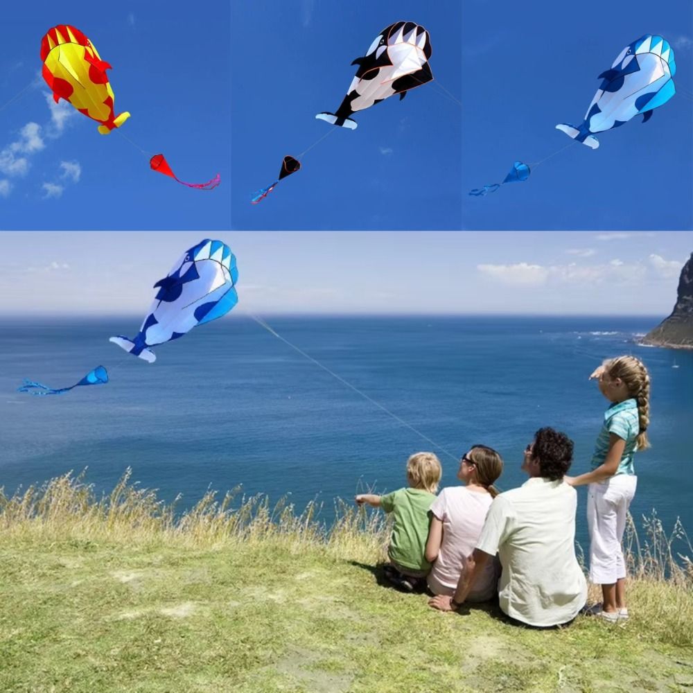 Kite Easy Fly Kids - 2.2m grande baleia/golfinho pipa bom voando