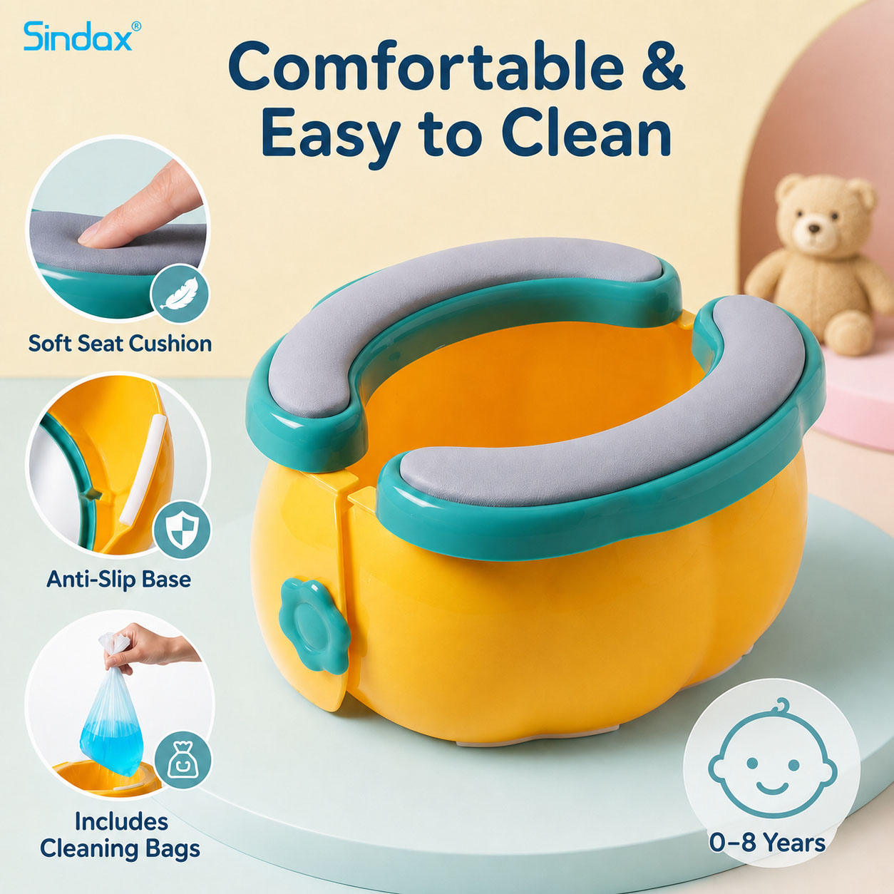 Kids Outdoor Foldable Chair - Assento Sanitário Portátil e Dobrável para