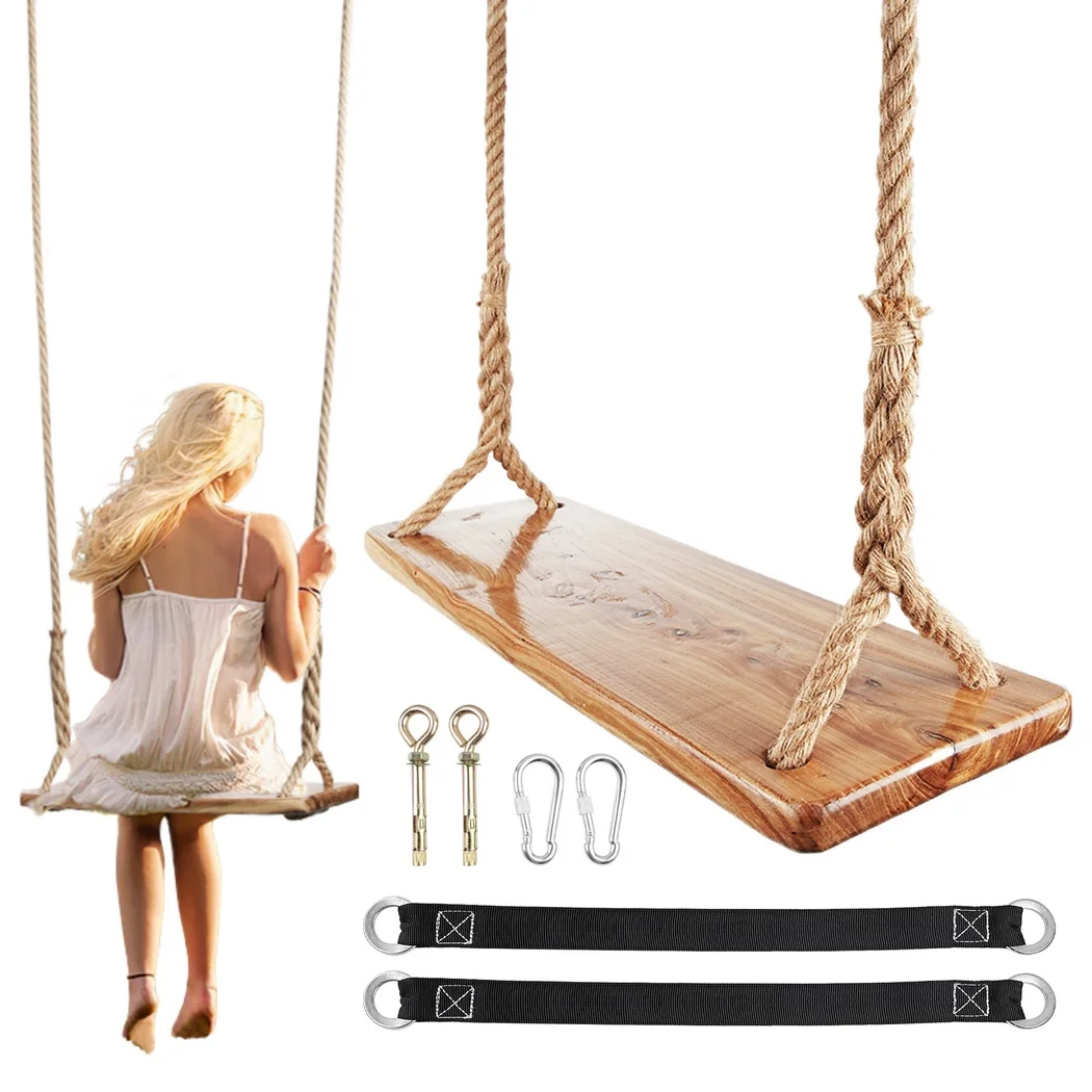 Kids Outdoor Seating - Balanço de Madeira para Árvore com