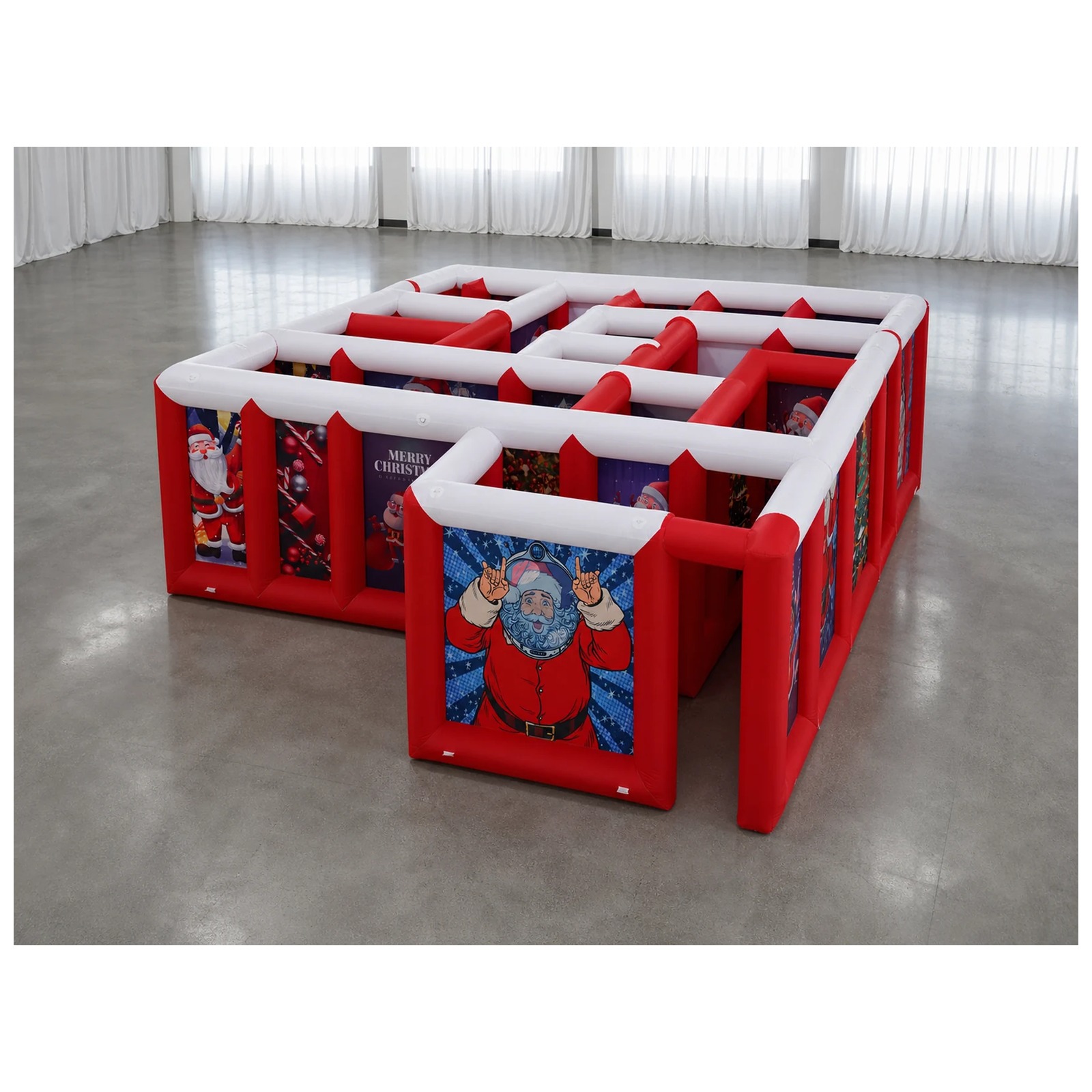 Outdoor Games For Kids - Labirinto Inflável Grande Vermelho e Branco