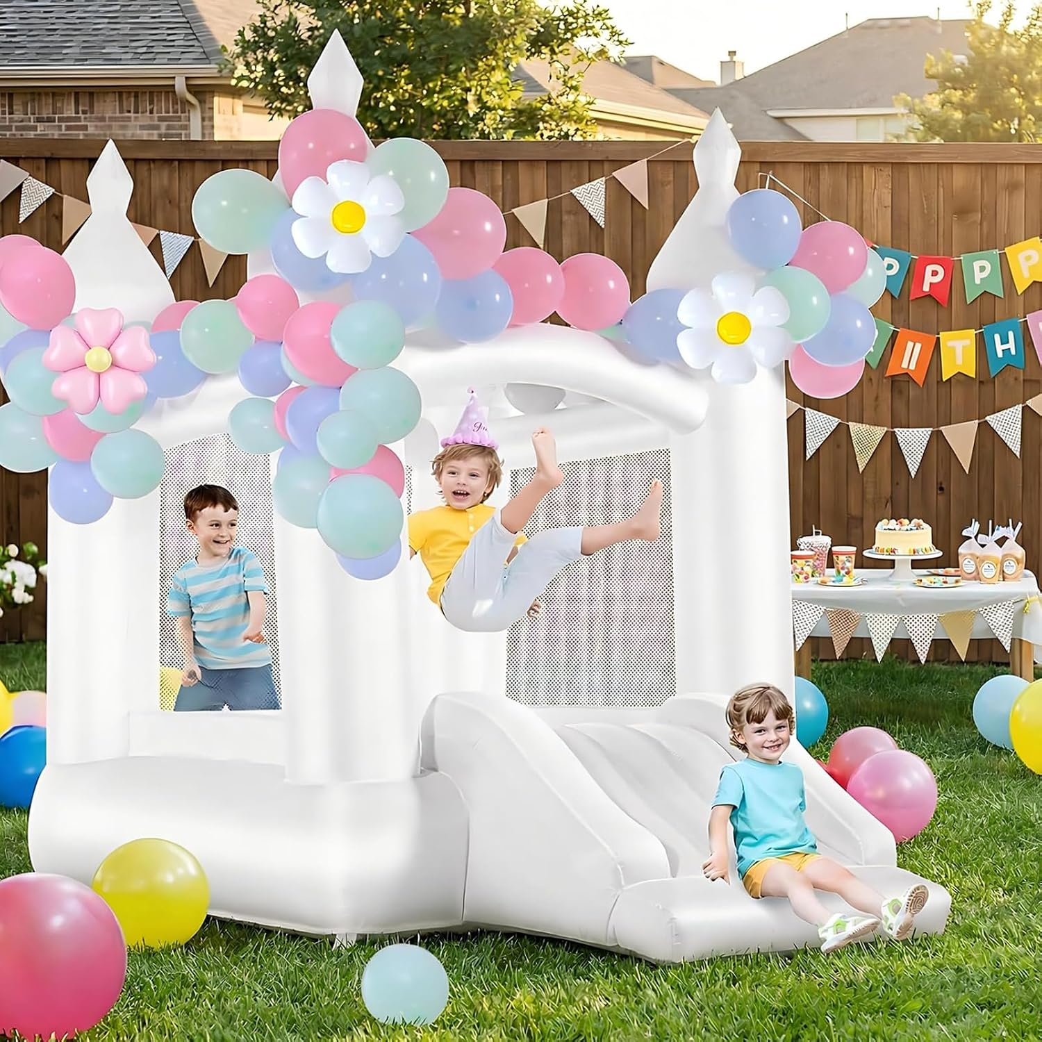 Castelo Inflável Branco para C - Kids Outdoor House avaliação e preço