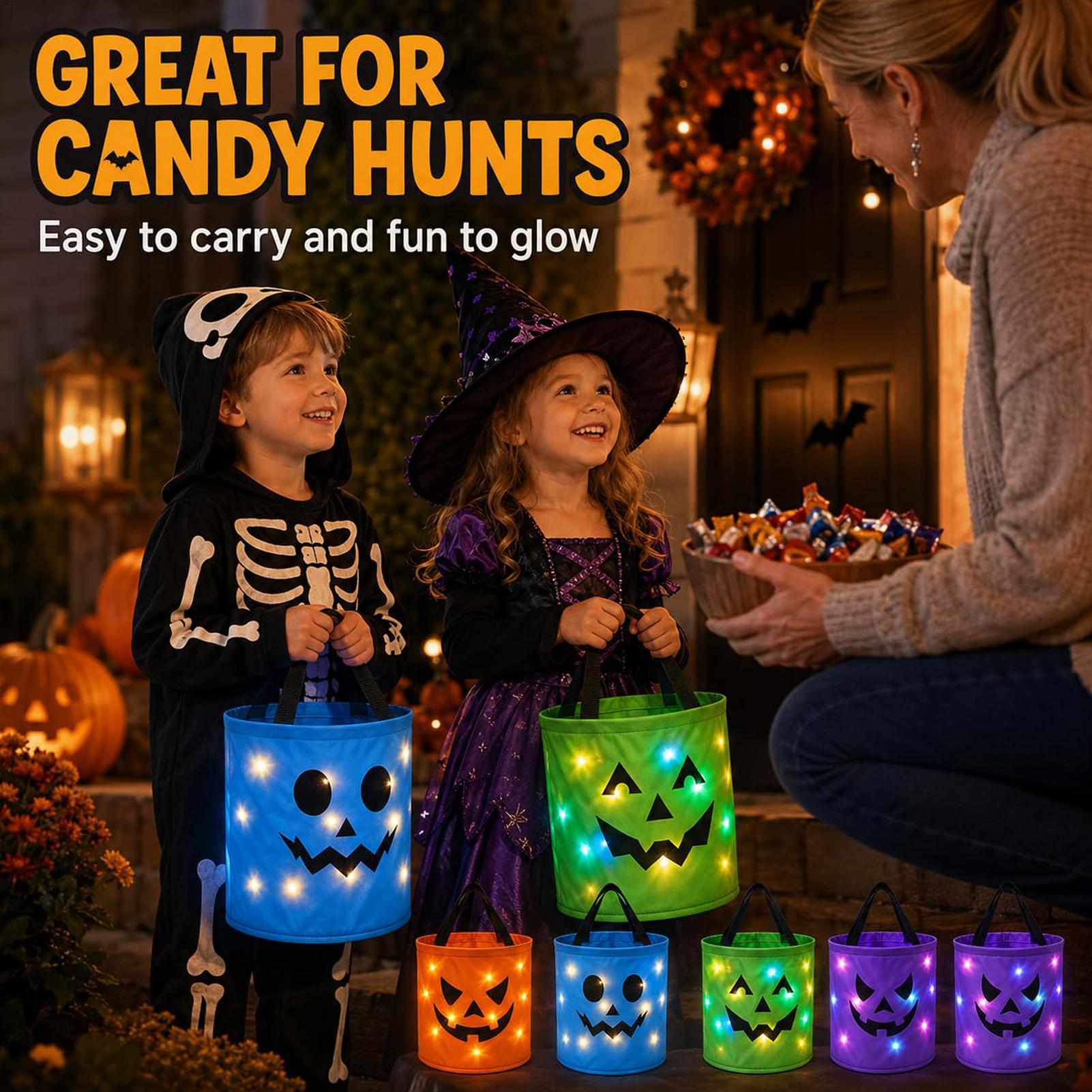 Balde de abóbora iluminado com - Kids Outdoor Lights avaliação e preço