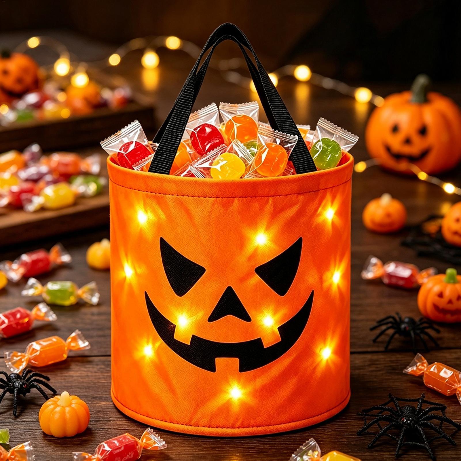 Balde de abóbora iluminado com - Kids Outdoor Lights avaliação e preço