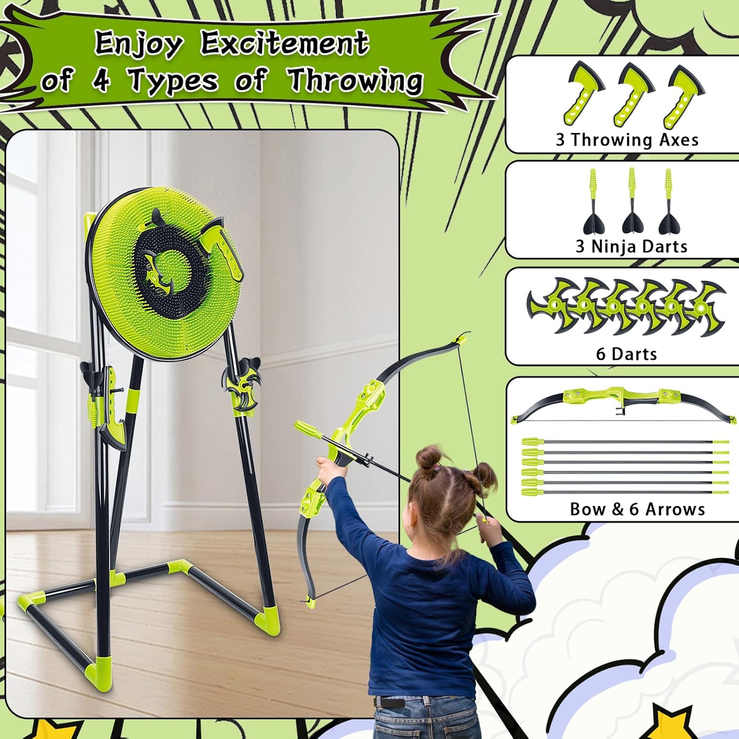 Conjunto de alvo de arremesso  - Kids Outdoor Ninja Set avaliação e preço