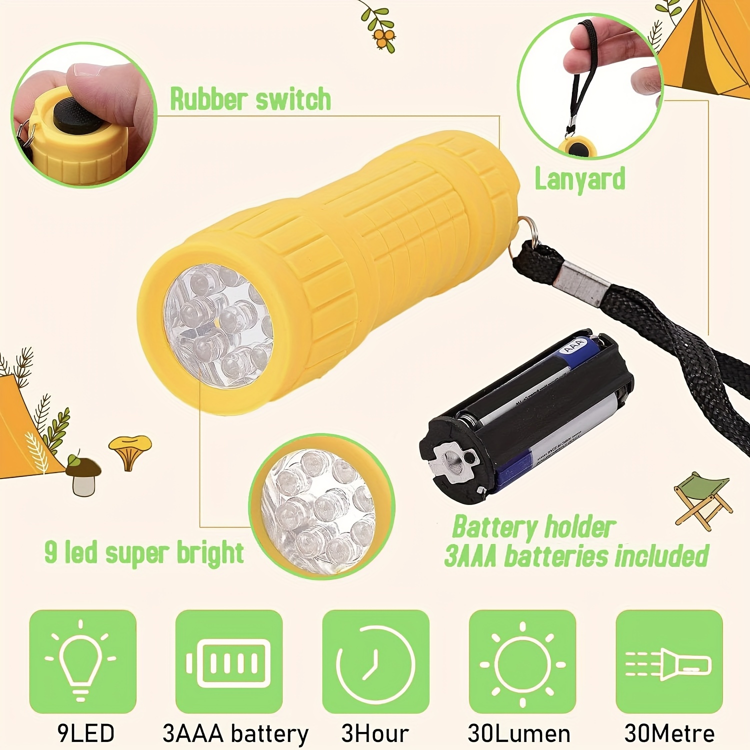 Mini lanterna portátil com nov - Kids Outdoor Lights avaliação e preço