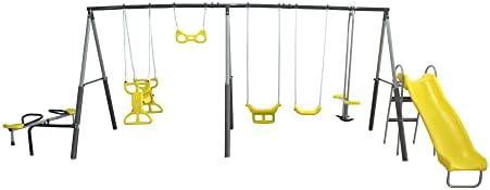 Conjunto de Balanços Infantil  - Kids Outdoor Swing Set With Slide avaliação e preço