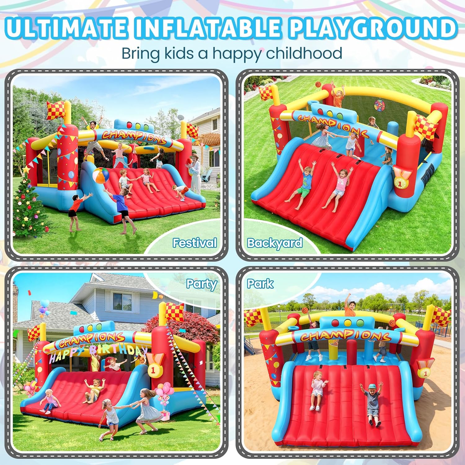 Grande Casa Inflável para Cria - Outdoor Games For Kids avaliação e preço