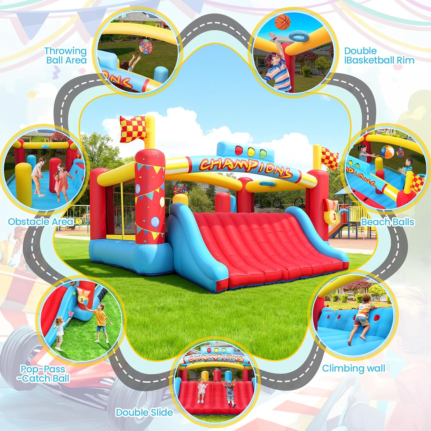 Grande Casa Inflável para Cria - Outdoor Games For Kids avaliação e preço
