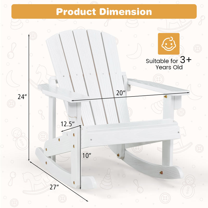 Cadeira de Balanço Infantil de - Kids Outdoor Adirondack Chair avaliação e preço